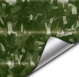 VViViD Vinyl Camouflage Pattern Wrap Air-Release Adhesive Film Sheets (1ft x 5ft, Forest Green Forged Composite Carbon)