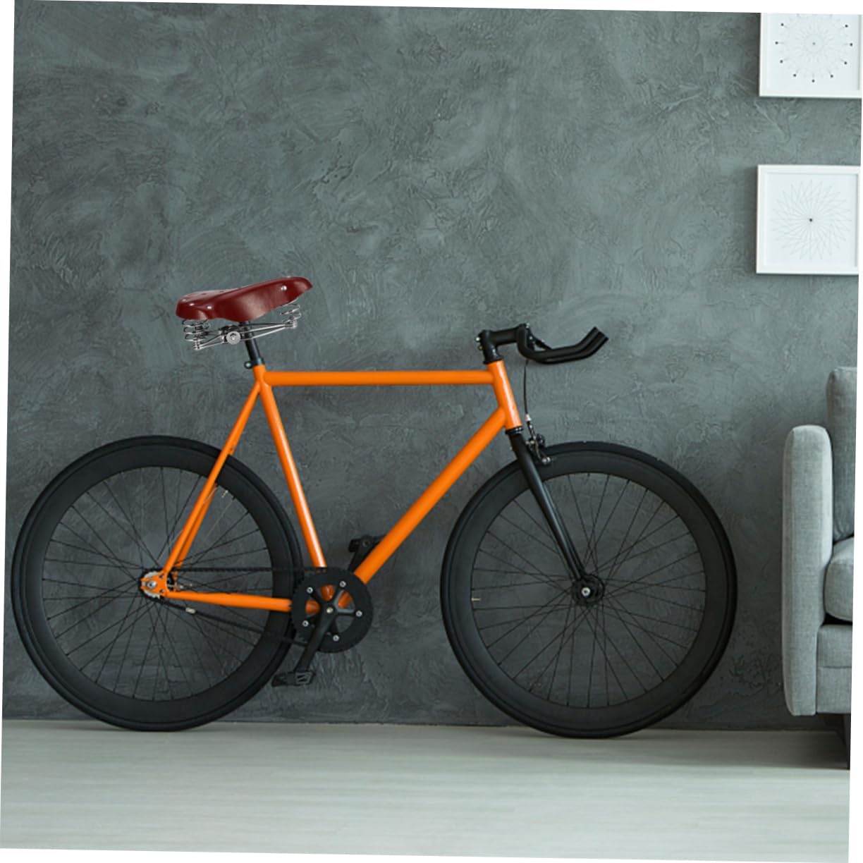 Kichvoe Faux Leather Bike Seat Road and Touring Bicycle Saddle Ergonomic Deep Relief Design Comfortable Cycling Cushion for Men and Women Random Color
