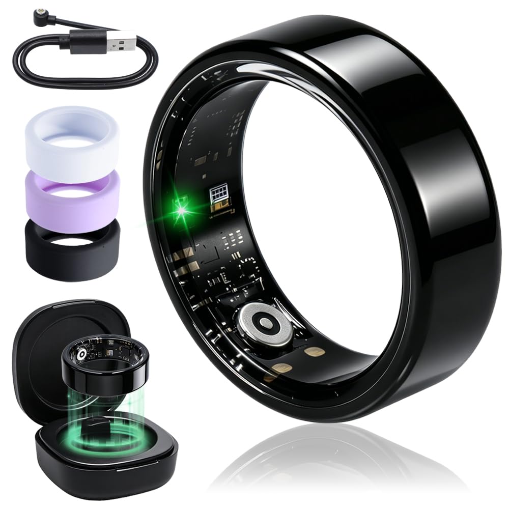 Smart Ring Multiple Modalità di Esercizio Impermeabile con iOS/Android | Monitoraggio Attività Monitoraggio Salute 5 ATM Impermeabile Monitoraggio del Sonno Anello Collegato