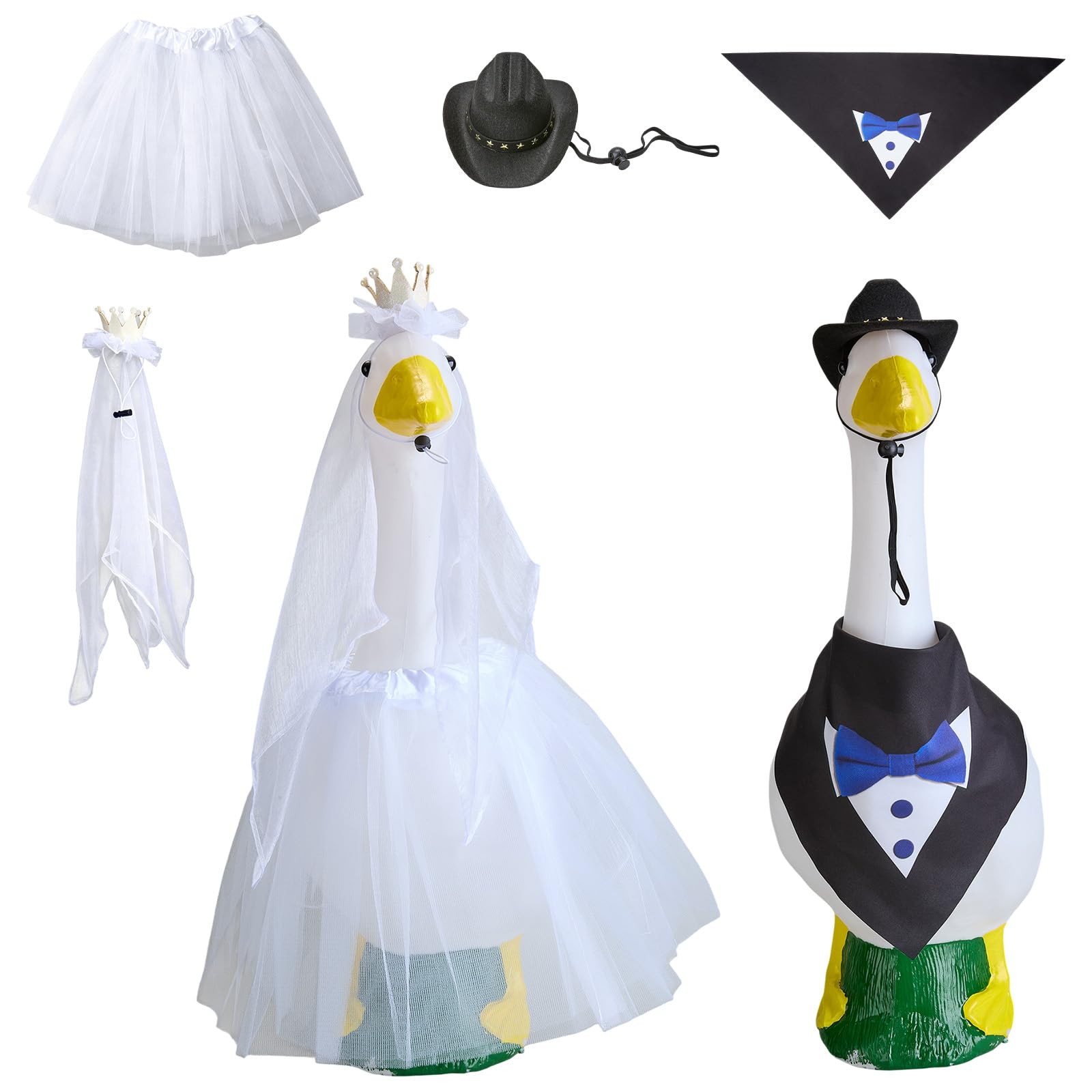HUAAPLEVLA Wedding Porch Goose Outfit 23 Inch for Geese Costume, 2Pcs