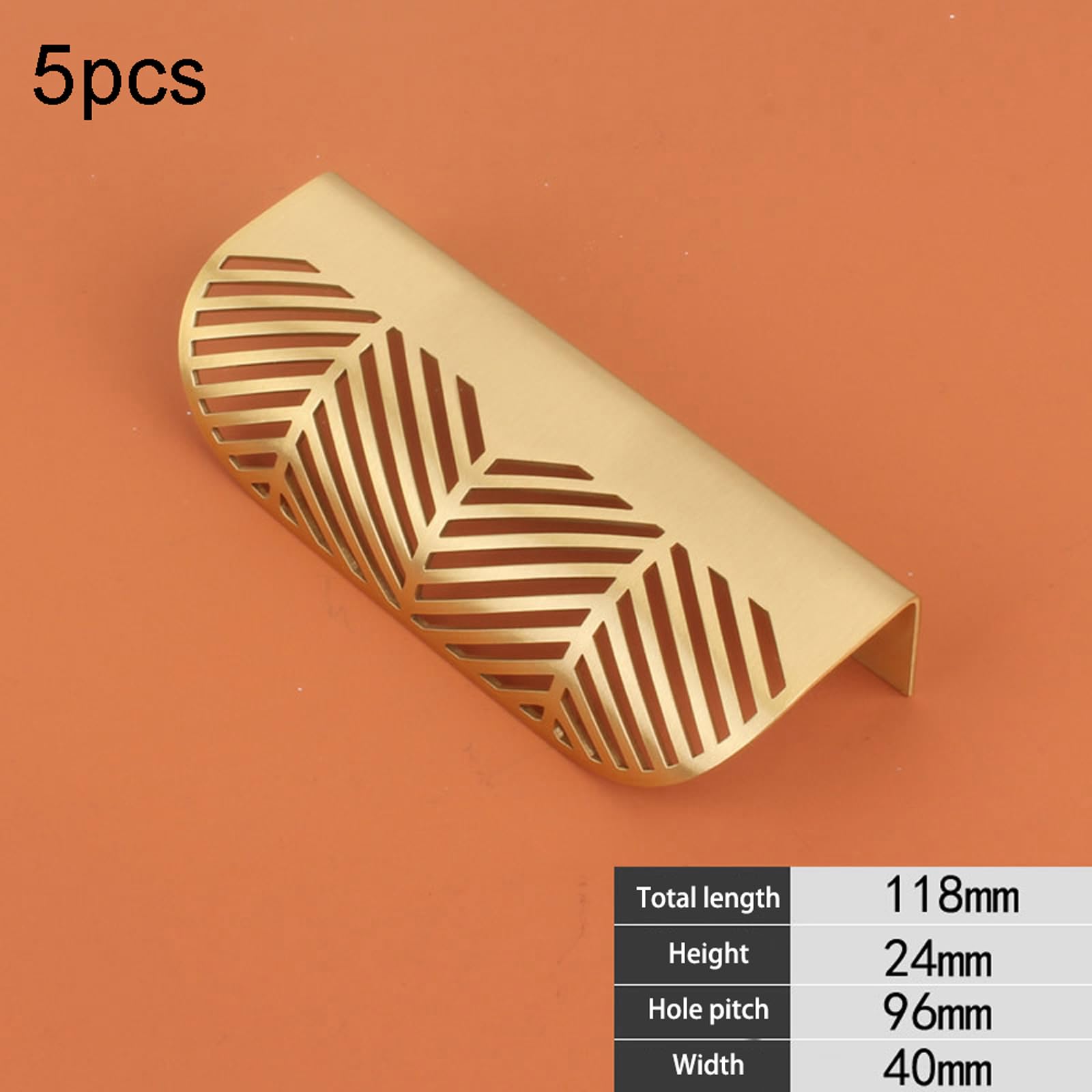 5X Möbelgriffe Schubladengriff Möbelgriffe Schrankgriffe Cupboard Handles Messing Gold Schrankgriffe,moderne Küchengriffe Gebogener Türgriff Verdeckter Profilgriff Geeignet für Schränke,Schubladen