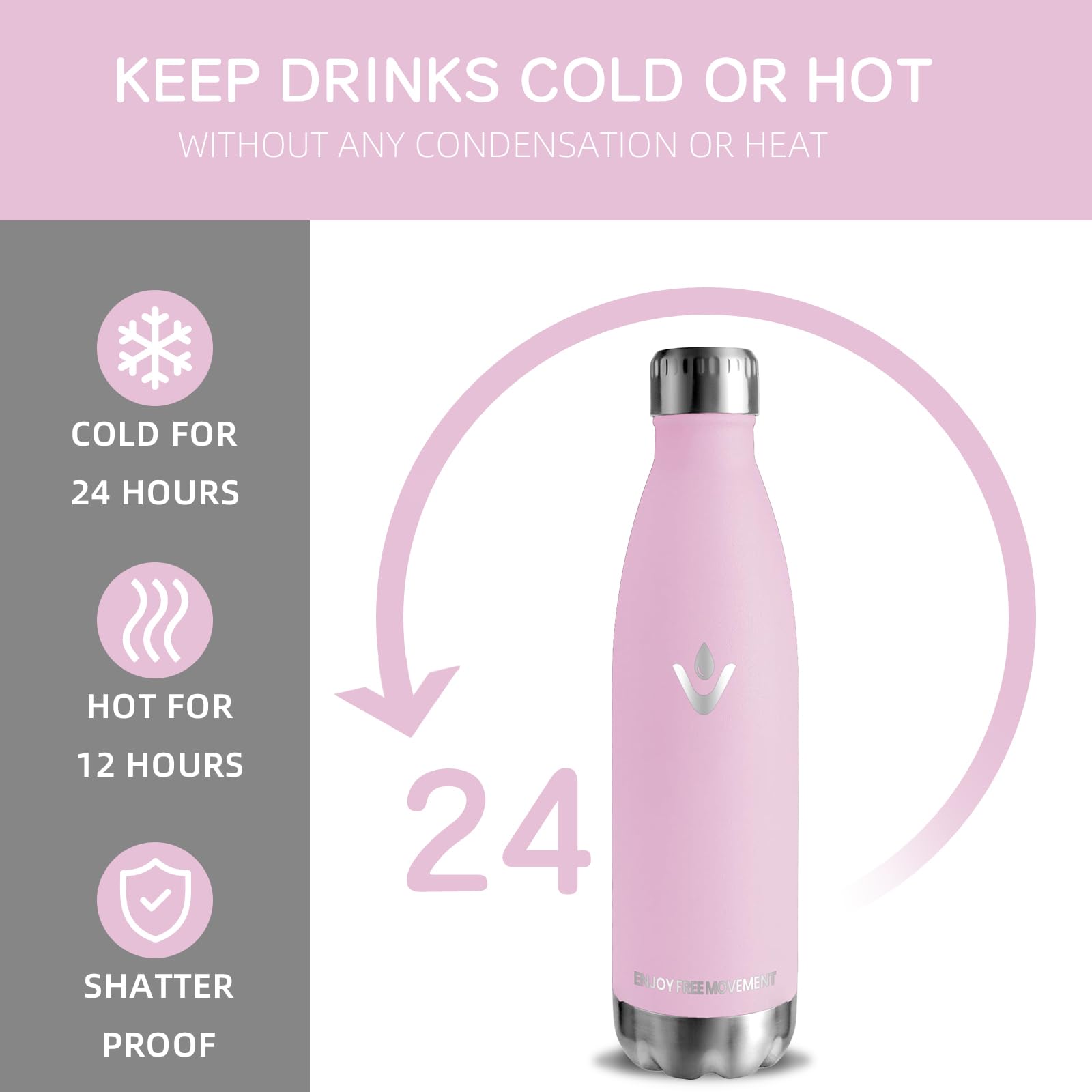 Thermosfles, 750 ml, roestvrij staal, lekvrij, BPA-vrij, eenvoudige reiniging, herbruikbaar, drinkfles voor school, volwassenen, kinderen, reizen en kantoor