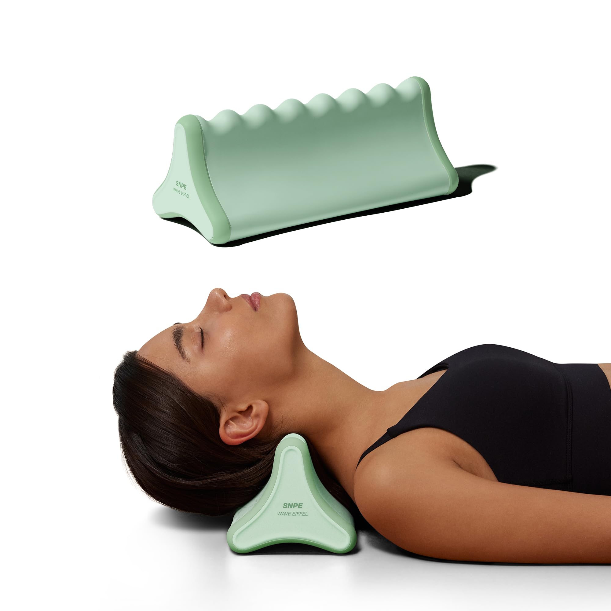 Wave Eiffel II - 3 Different Edged, Whole Body Massage Tool, Neck, Shoulder, Back, Lower Back, Hip Muscle Pain Relief, Trigger Point & Deep Tissue Muscle Release (Soft Mint)