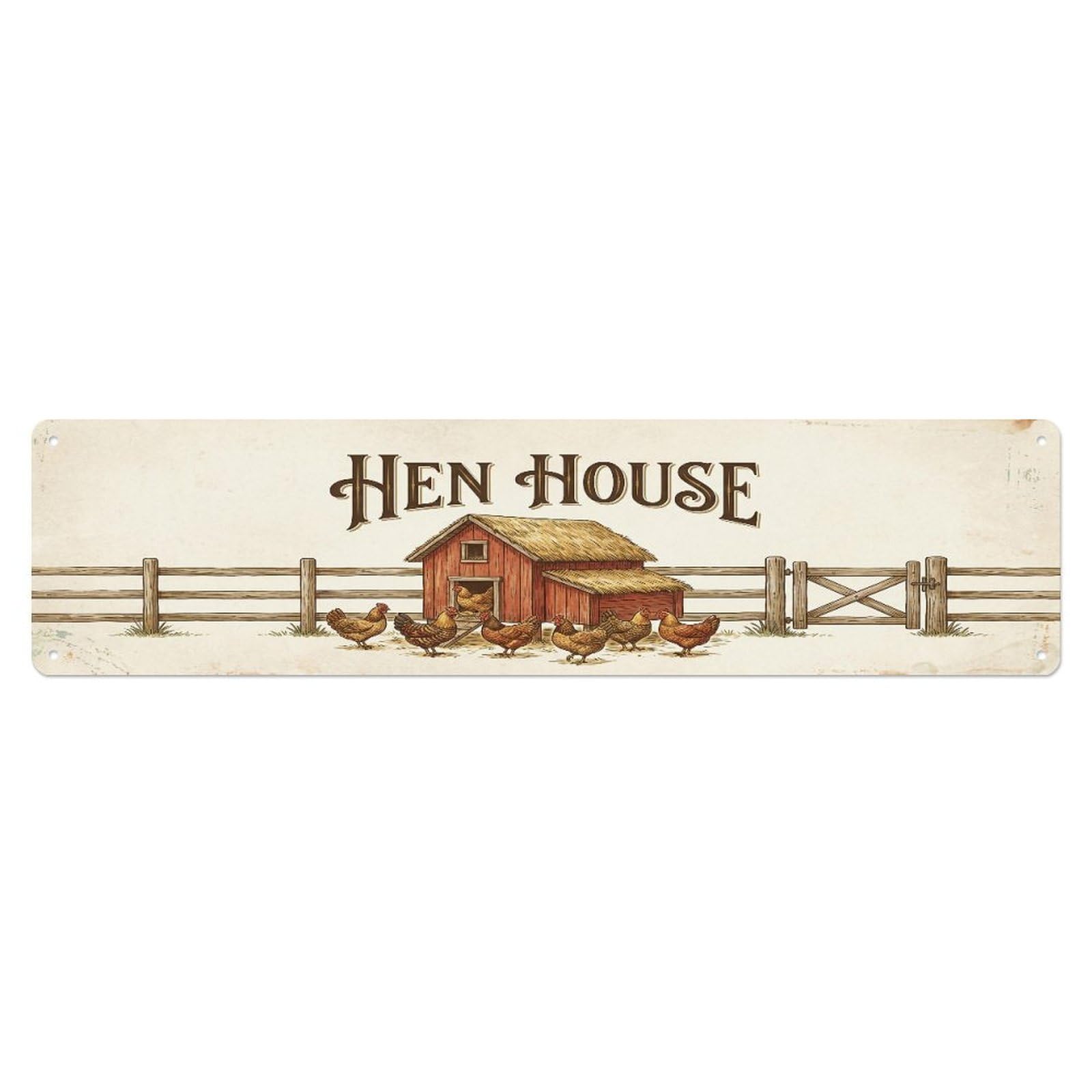 Vintage Coop Coo Hen Farmhouse Funny Hen Backyard Farm Metal Tin Sign Plaque Wall Decor for Cafe, Club, Garden Metal Poster 4x16Inch