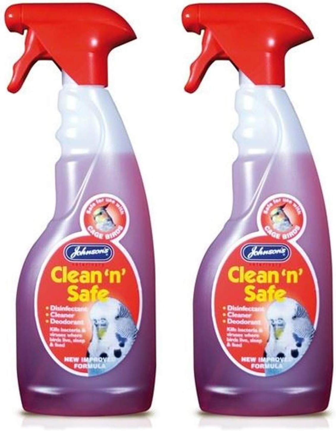 JOHNSONS CLEAN N SAFE CAGE BIRD BUDGIE PARROT DISINFECTANT CLEANER 2