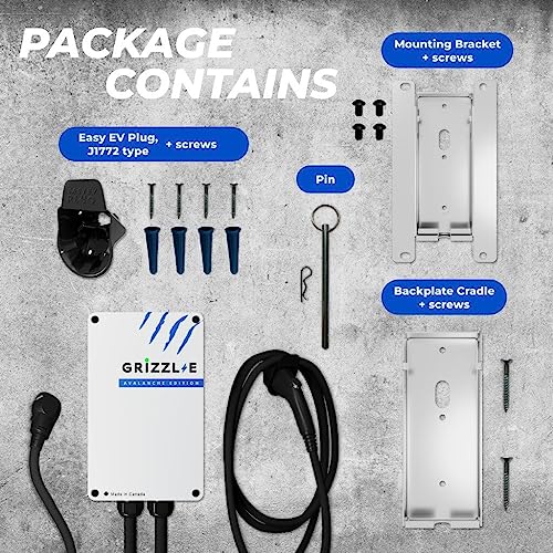 Image of Grizzl-E Classic Level 2 Electric Vehicle (EV) Charger up to 40 Amp, UL Certified Indoor /Outdoor Electric Car Fast Wall Charging Station, NEMA 6-50 Plug, 24 feet Premium Cable, Avalanche Edition