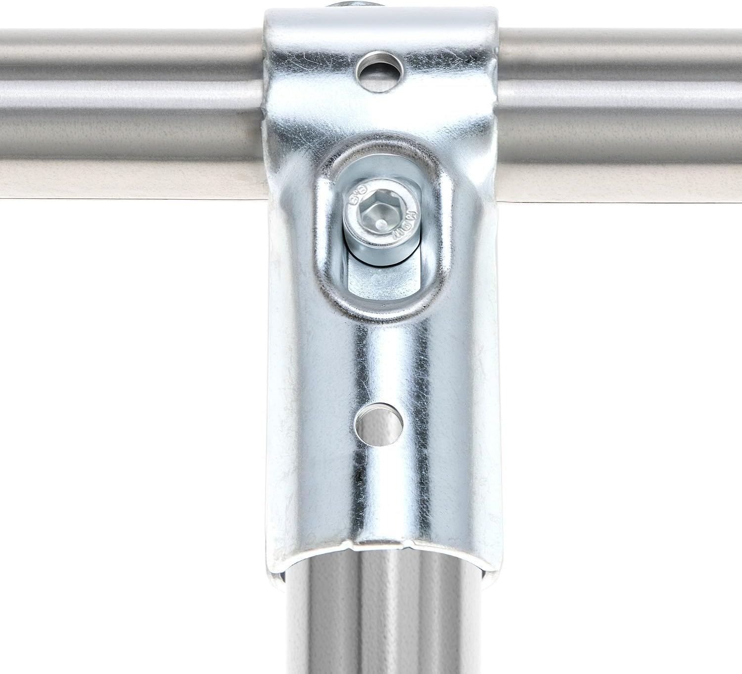 QWORK Heavy-Duty 12 PCS 1 Inch T Pipe Clamps Set, Secure Chain Link Fence Corner Fitting, Galvanized Steel with Bolts & Nuts, Fits OD 1 Inch (25mm) or Metric 3/4'' (DN20) Pipes