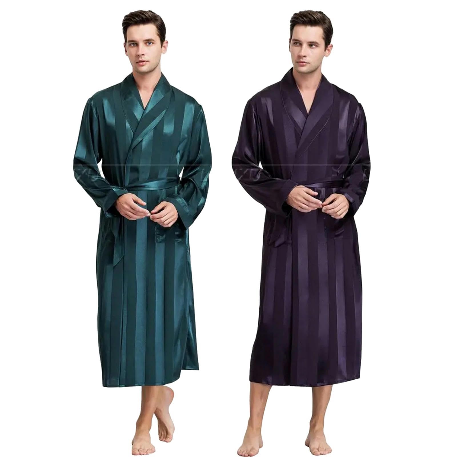 MdybF Szlafrok męska piżama bielizna nocna szlafrok szlafrok koszula nocna S ~ 3Xl__na prezenty