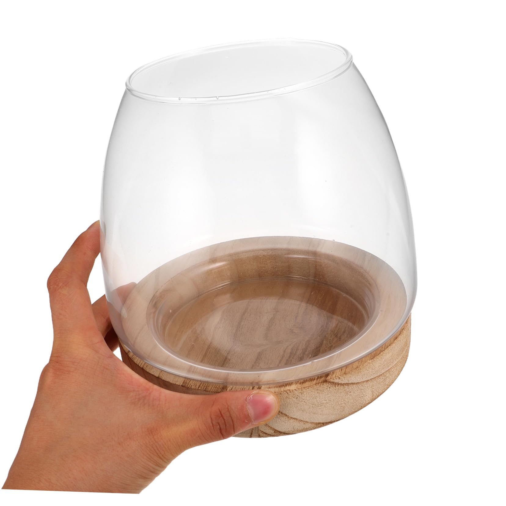 POPETPOP Vase Hydroponique Verre avec Base Petit Bocal Décoratif pour Plantes Intérieur Terrarium Compact et Portable pour Table et Bureau