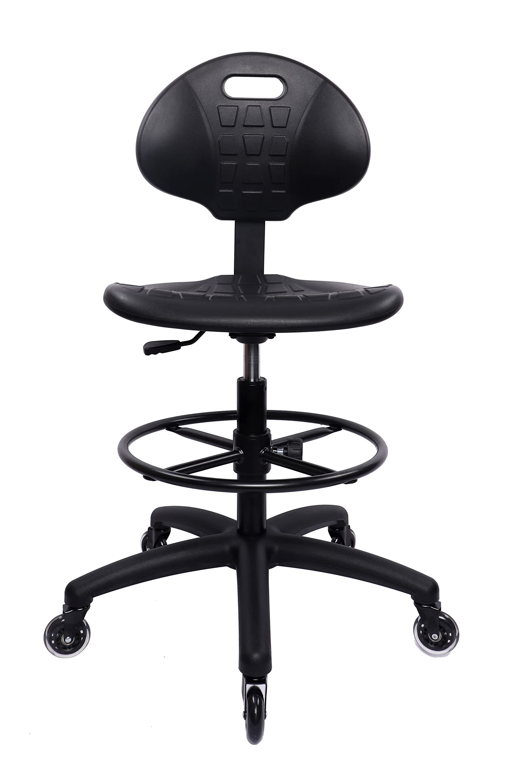 TAKE UR SEAT® Deluxe Heavy Duty Drafting Lab Stool Chair, 18'' Adjustable Footring, 10'' Adjustable Height, 450 lb Seat Capacity, Use in Lab, Workshop
