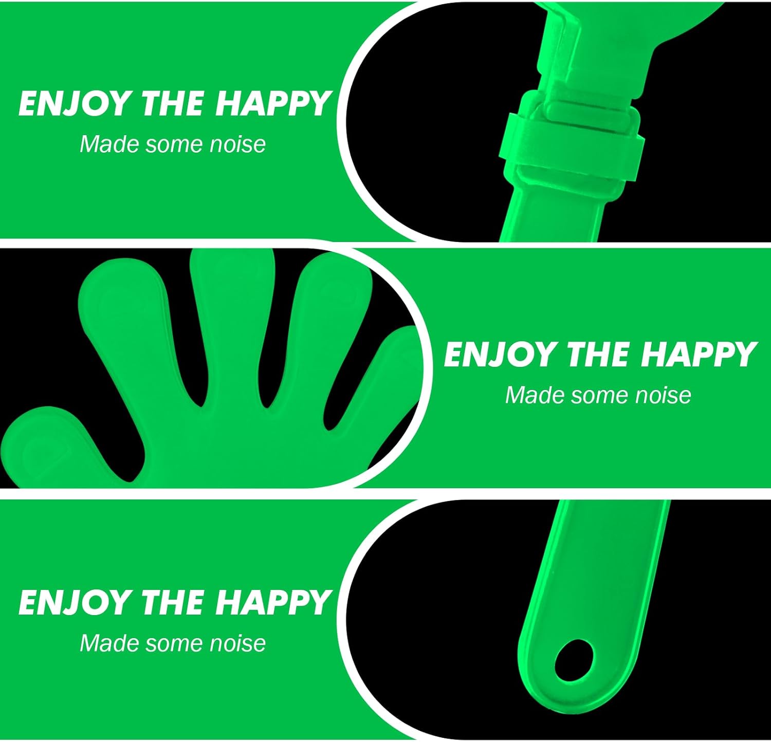 150 Pcs Hand Clappers Noisemakers 7.5 Inch Clappers Noisemakers Plastic Hand Clappers for Birthdays Game Football Sporting Events Cheers Supplies Dance Basketball Football Noisemakers(Green)