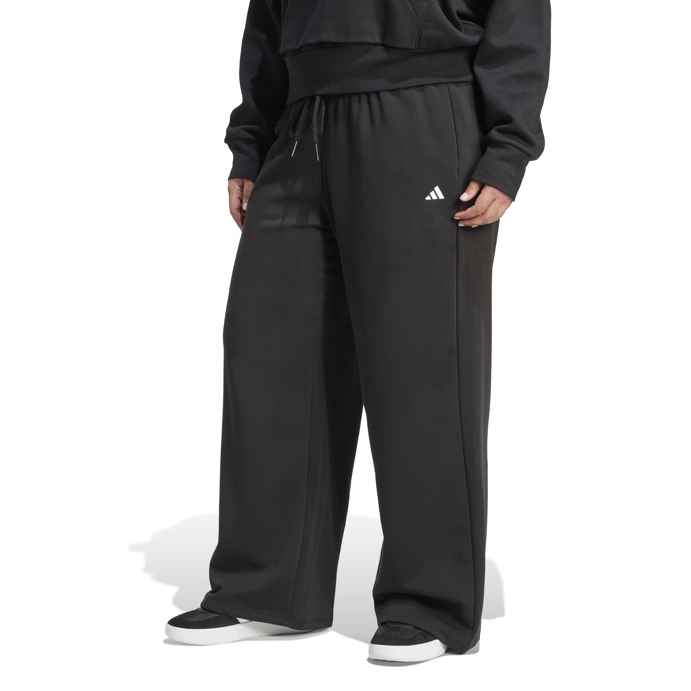 adidas Essentials Small Logo Feel Cozy Open Hem (Plus Size) - Spodnie golfowe Kobiety