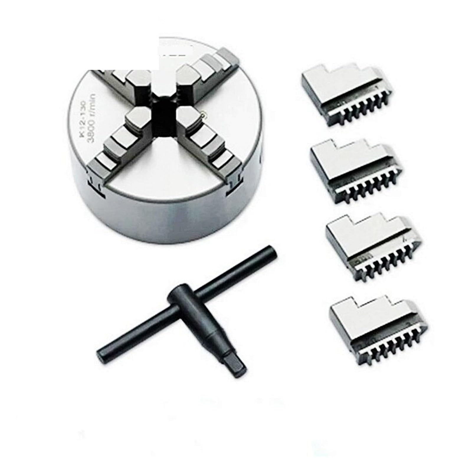 Mandrino for tornio K12 80 100 125 160 200 250 130 Mandrino autocentrante a Quattro Griffe Sanou da 100 mm Mandrino a Scorrimento da 4 Pollici for Piccola L(K12-125)