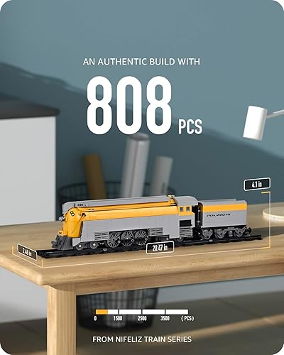 Miniatura 2 de Nifeliz Tren de vapor CO490 icónico juego de construcción de locomotora con pista juguete de modelo de ferrocarril coleccionable para regalar a