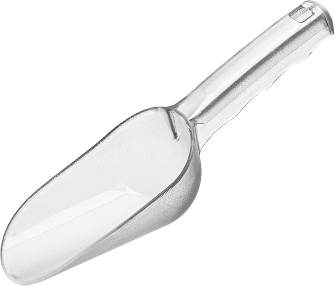 12 Ounce Polycarbonate Utility Ice Scoop, No BPA Kitchen Food Candy Scoop with Ergonomically Handle for Ice Maker, Ice Cream, Pets Food, Coffee Beans (PC Clear)