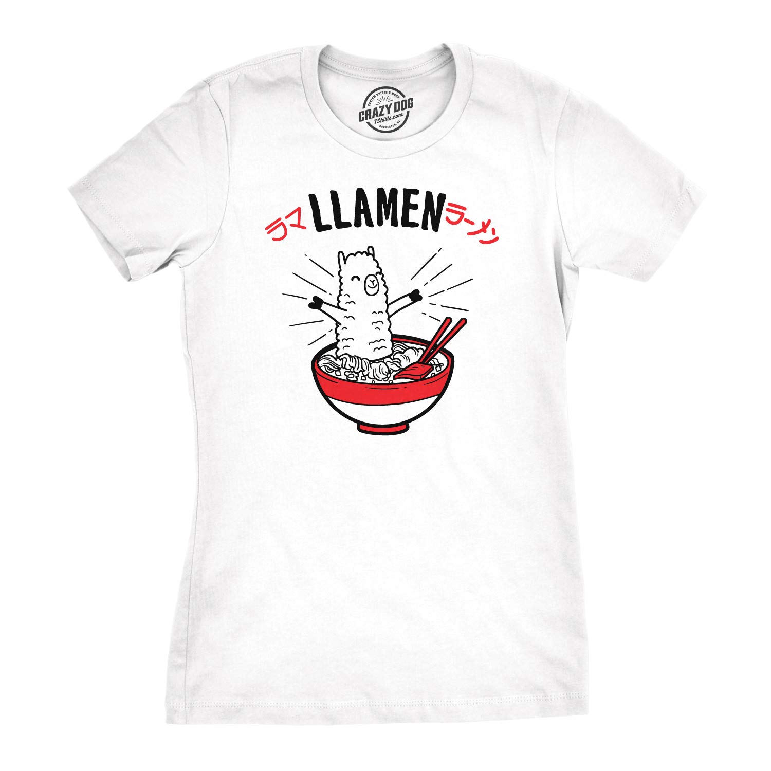 Crazy Dog T-ShirtsWomens Llamen Funny Ramen T-shirt for Foodie Girls