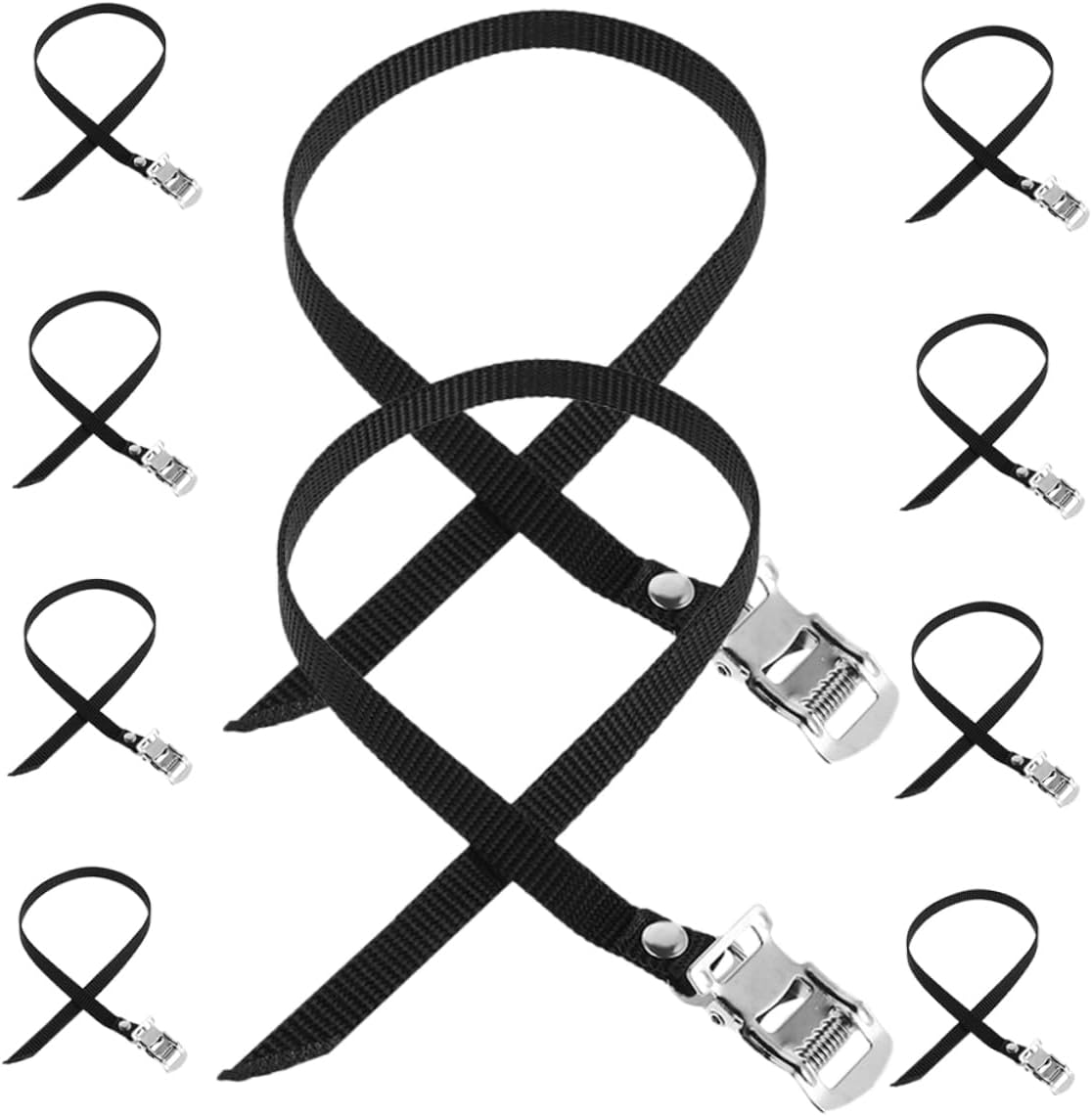 10pcs Adjustable Bike Pedal Straps Durable Foot Retaining Straps for Exercise Bikes Quick Installation for Home and Gym Use Enhance Cycling Performance