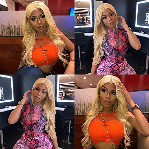 YISEA 613 Honey Blonde Bundles with Closure 12A Body Wave Human Hair Blonde Bundles with Lace Closure 100% Virgin Hair 4×4 Lace Closure and Bundles (14 16 18+12, 613#)