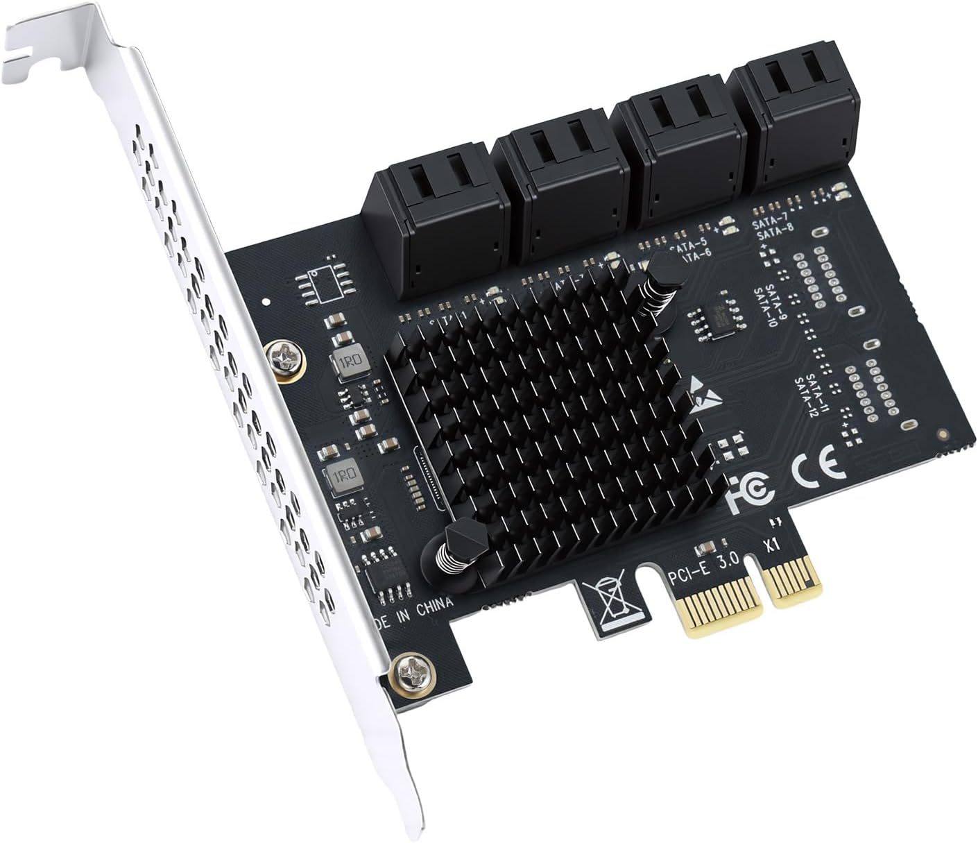 ELUTENG 8-Port PCIe to SATA 3.0 Expansion Card SATA 6Gb/s SA3108J Chipset: ASM1064 + JMB575 X1 Slot 8-Port SATAs III Expansion Controller Card Adapter Includes 2 Screws and a Screwdriver