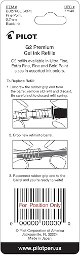 Miniatura 4 de Pilot, G2 - Recambios de tinta de gel, punta extrafina de 0.020 in, color azul, paquete de 6