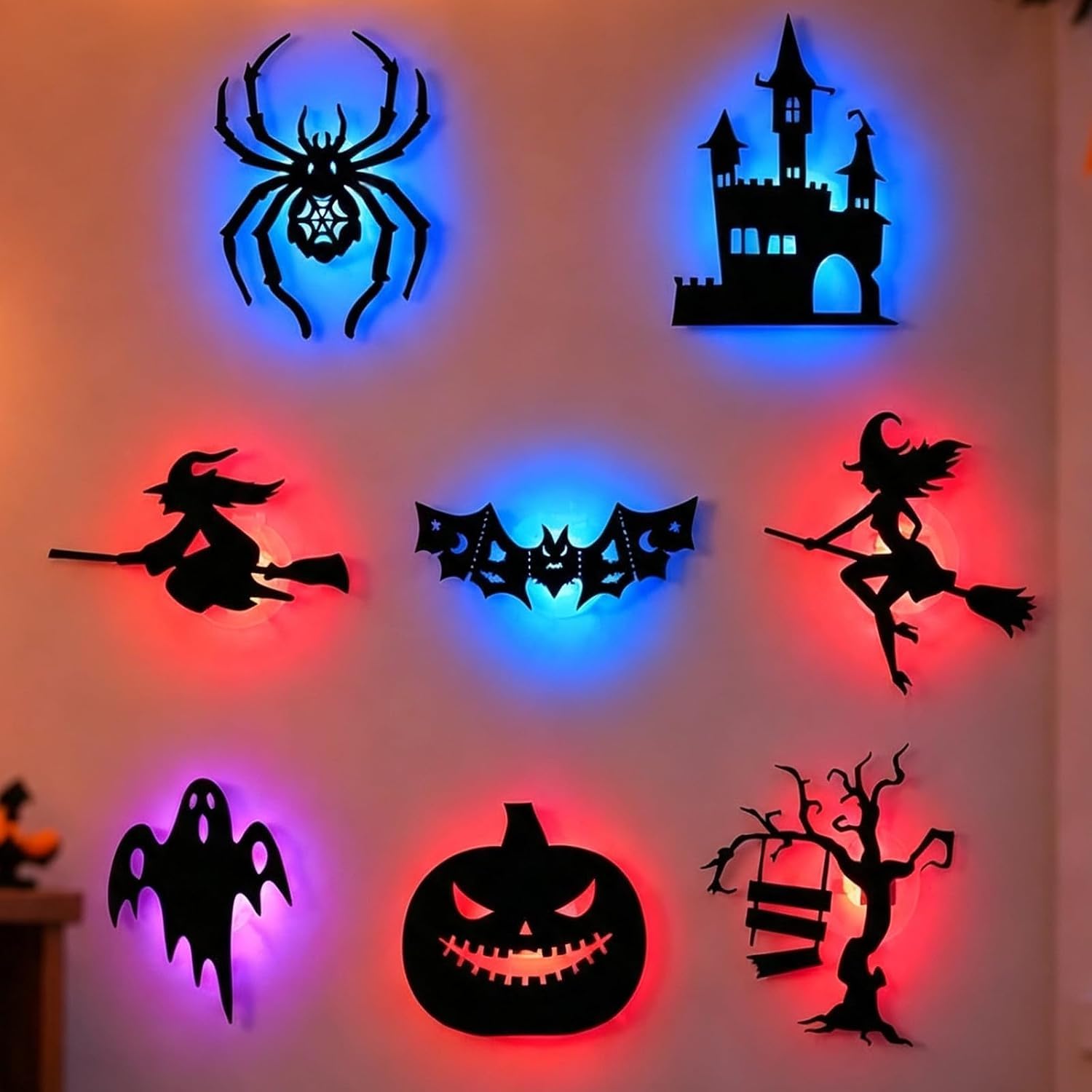 LED Wall Stickers 3D Halloween Decoration Set for Party Home Decor (24PC)