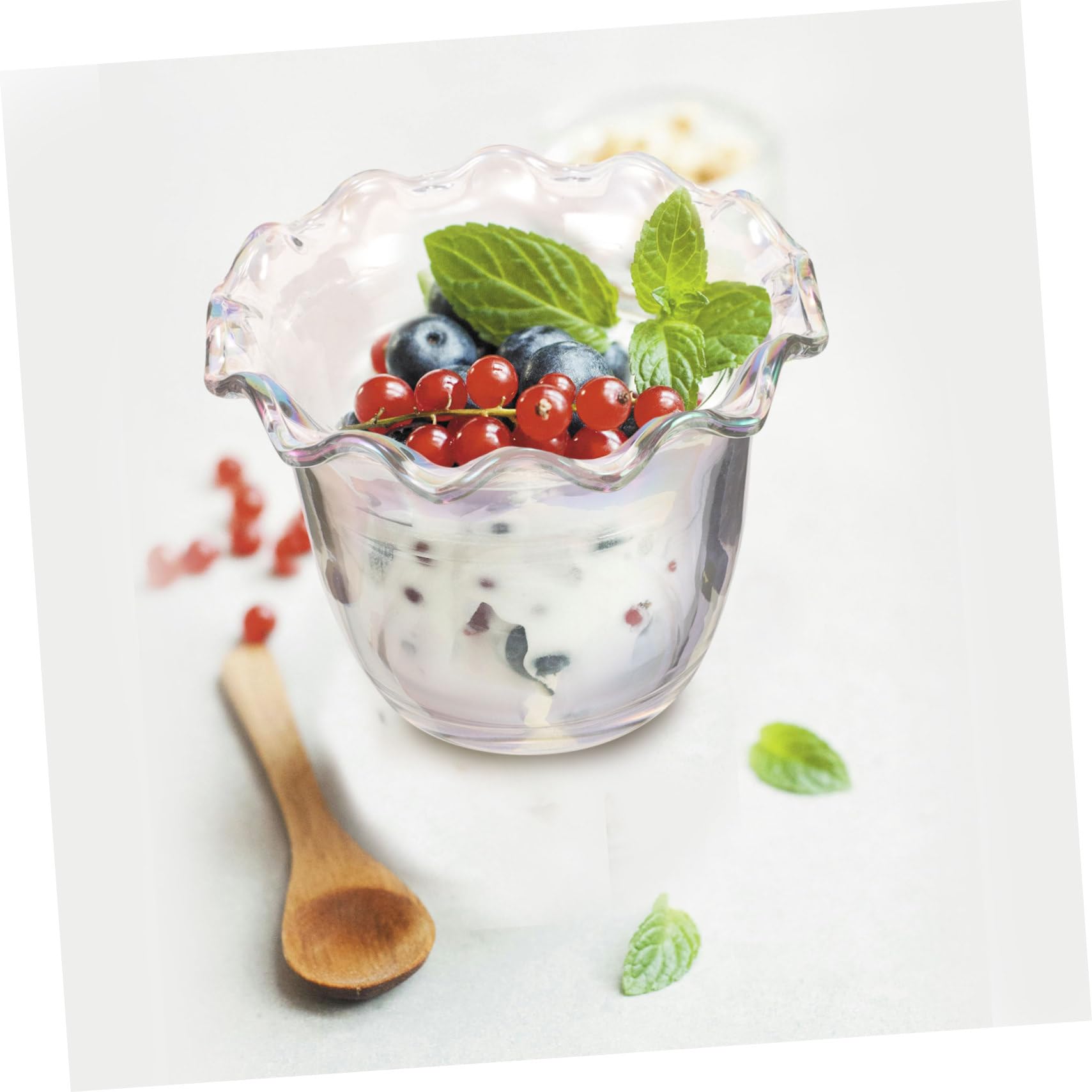 SOLUSTRE 4 Stück Spitzen-dessertschale Schüssel Obst Container Essgeschirr Korb Pasta Schalen Mischen Kaffeetassen Sichter Platte Fruchtbecher Puddingbecher Vorspeisenbecher Eisbecher Glas