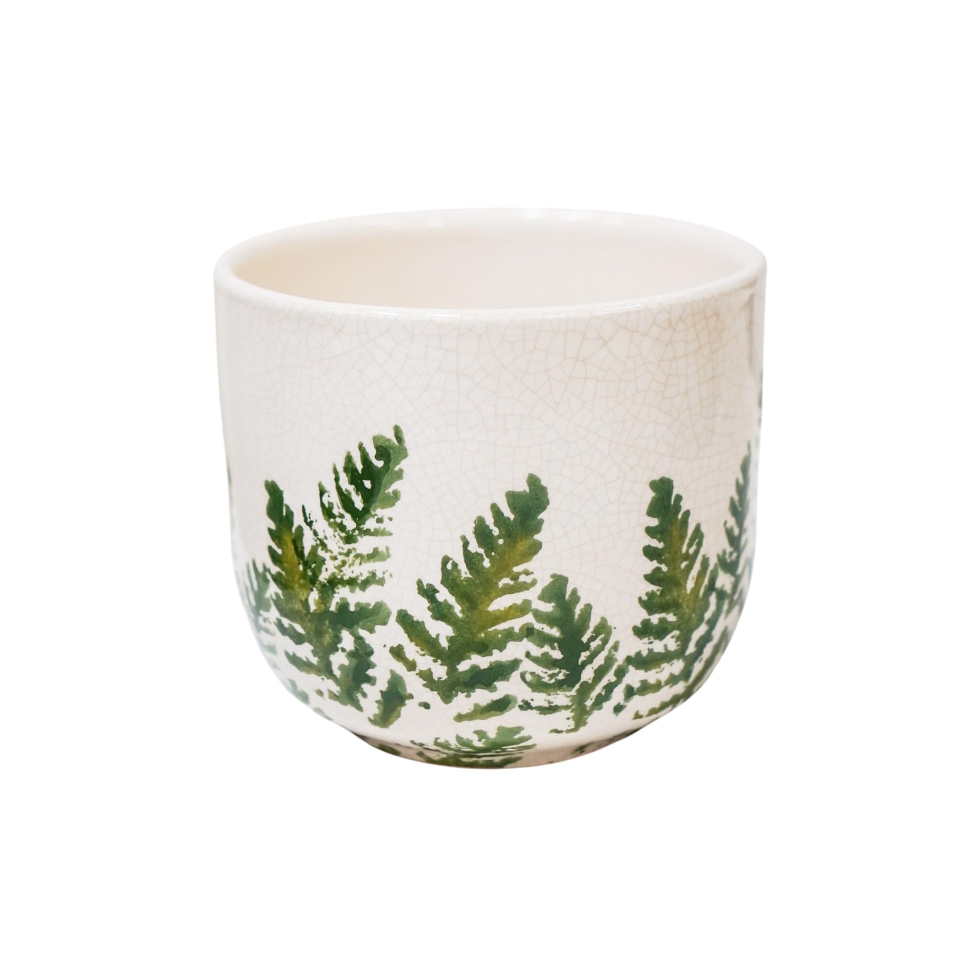 Ivyline Green Plant Pot Planter, Ceramic, Large