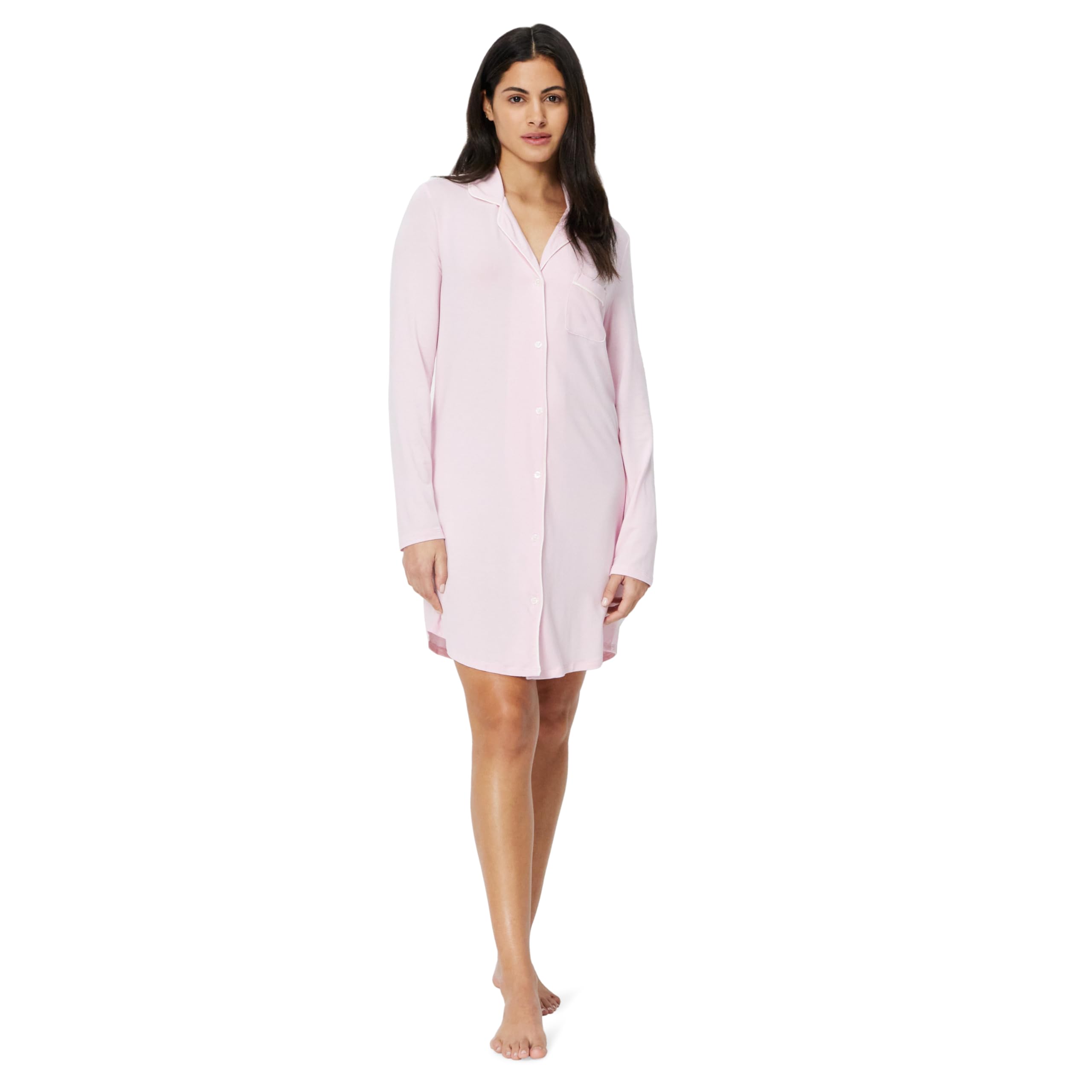 Amazon Essentials Women's Piped Nightshirt (Available in Plus Size)