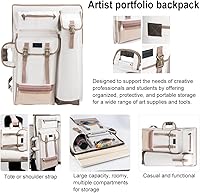 Vista 48 de TRANSON Art Portfolio Case Artist Mochila Bolsa de lona grande 26" x 19.5