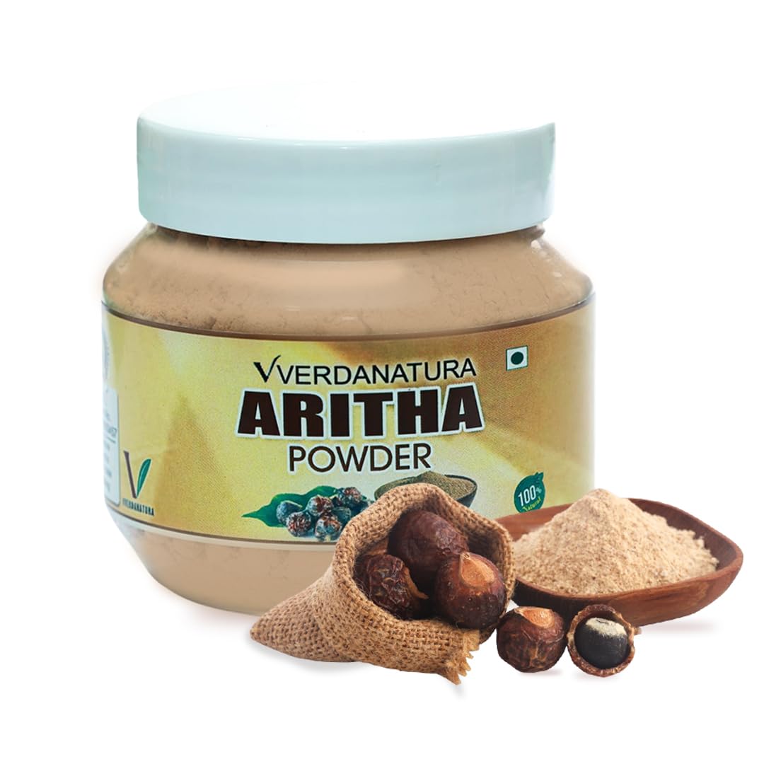 VVERDANATURA ORGANIC ARITHA POWDER [REETHA /SOAP NUT] 100% Natural Hair cleanser-Ayurvedic Reetha Powder for shiny and healthy hair-100g-picture-16