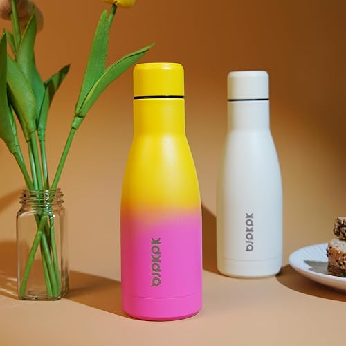 Miniatura 5 de BJPKPK Botellas de agua aisladas de 17 onzas, botellas de agua deportivas de acero inoxidable que mantienen el frío y el calor para viajes, aptas