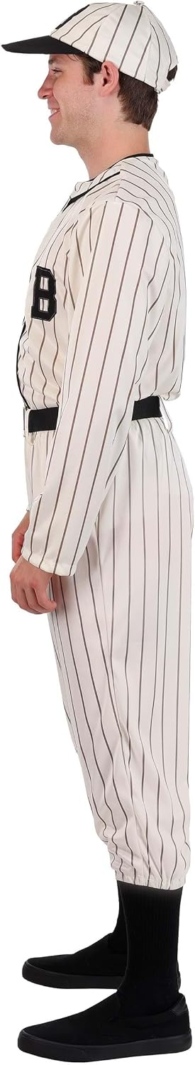 Adult Vintage Baseball Player Costume, Retro Sports Uniform for Athletes, Cosplay, Dress Up & Halloween
