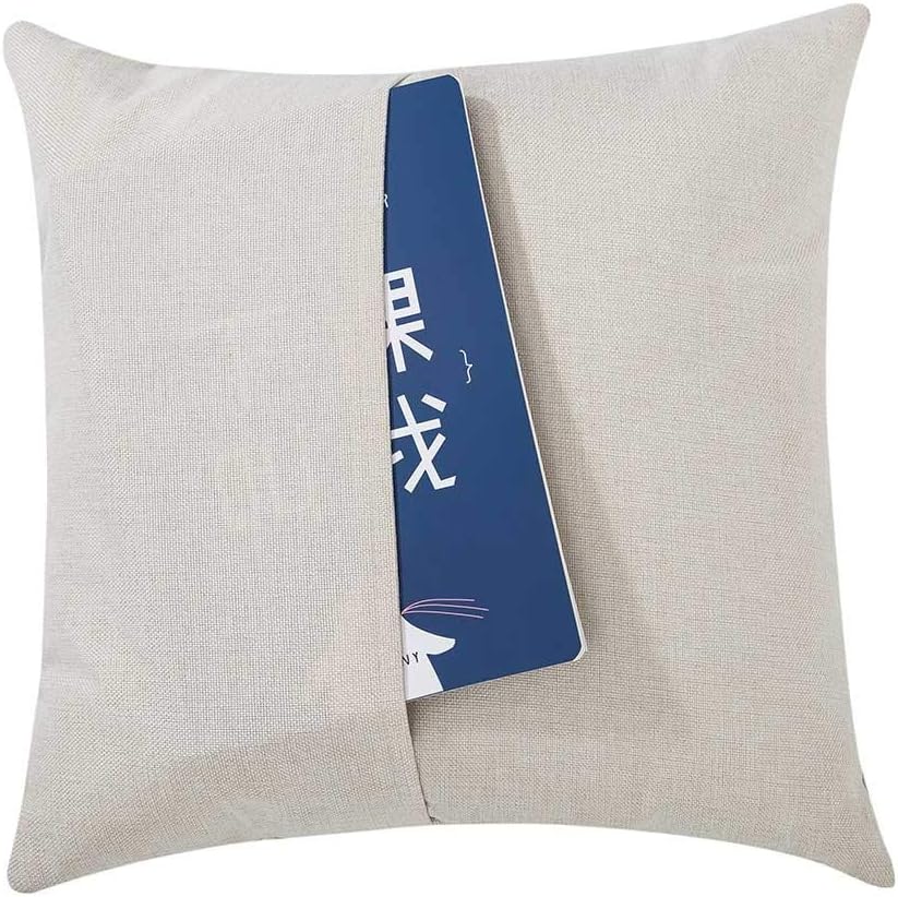 QOMOLANGMA Blank Sublimation Pillow Cover 15.75" x 15.75" Linen Heat Transfer Printing Sublimation Blank Pocket Pillow Case Linen Pillowcase