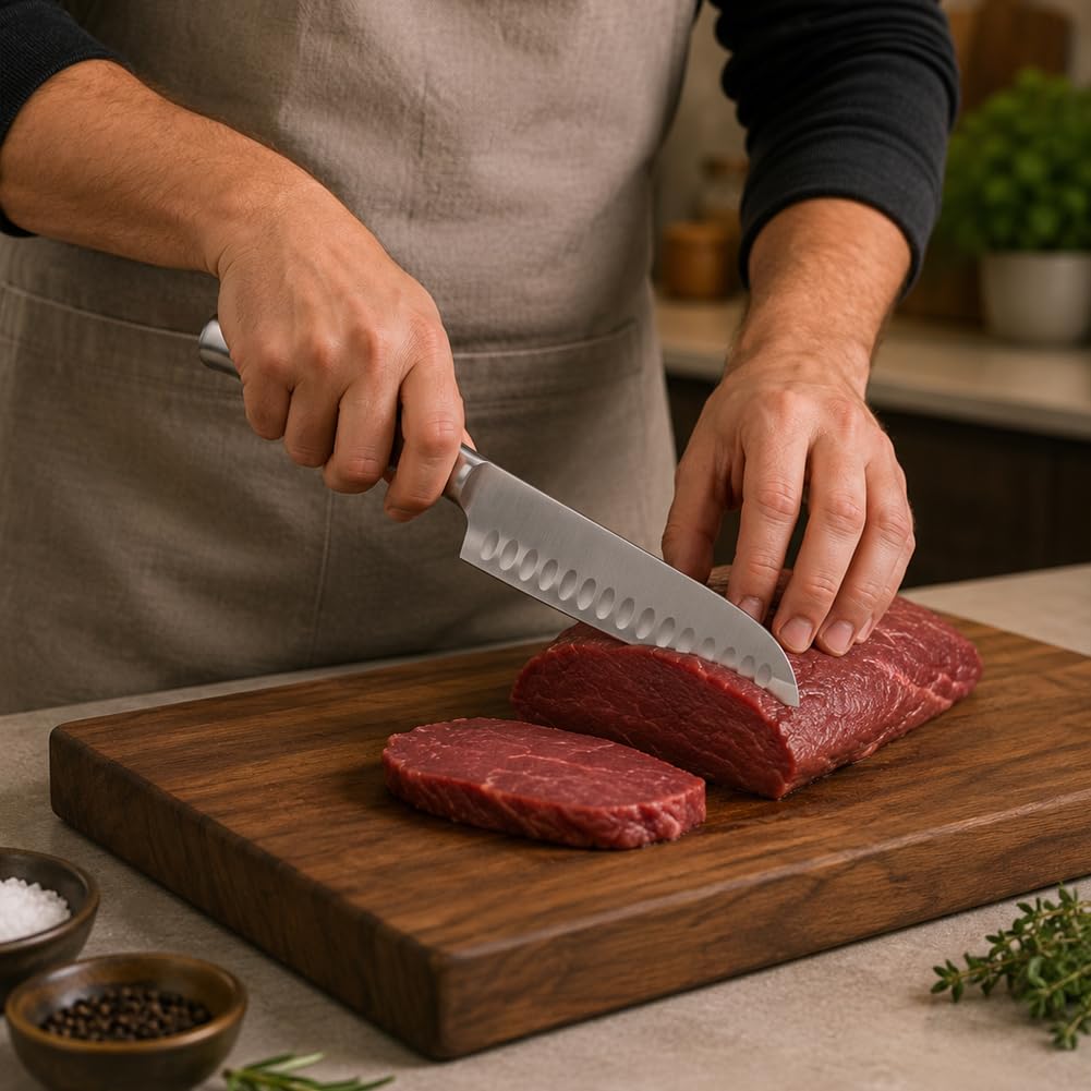 BAKAJI Set Coltelli da Cucina con Ceppo Professionale, Set 15 Pezzi Chef in Acciaio con Impugnatura Ergonomica e Lama Durevole, Porta Coltelli per Cucinare con Custodia Autoportante 35 x 15 x 15 cm