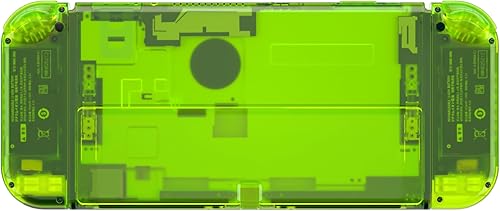 Miniatura 9 de eXtremeRate Juego completo de carcasa transparente verde lima personalizado para Nintendo Switch OLED, placa trasera de consola de repuesto para