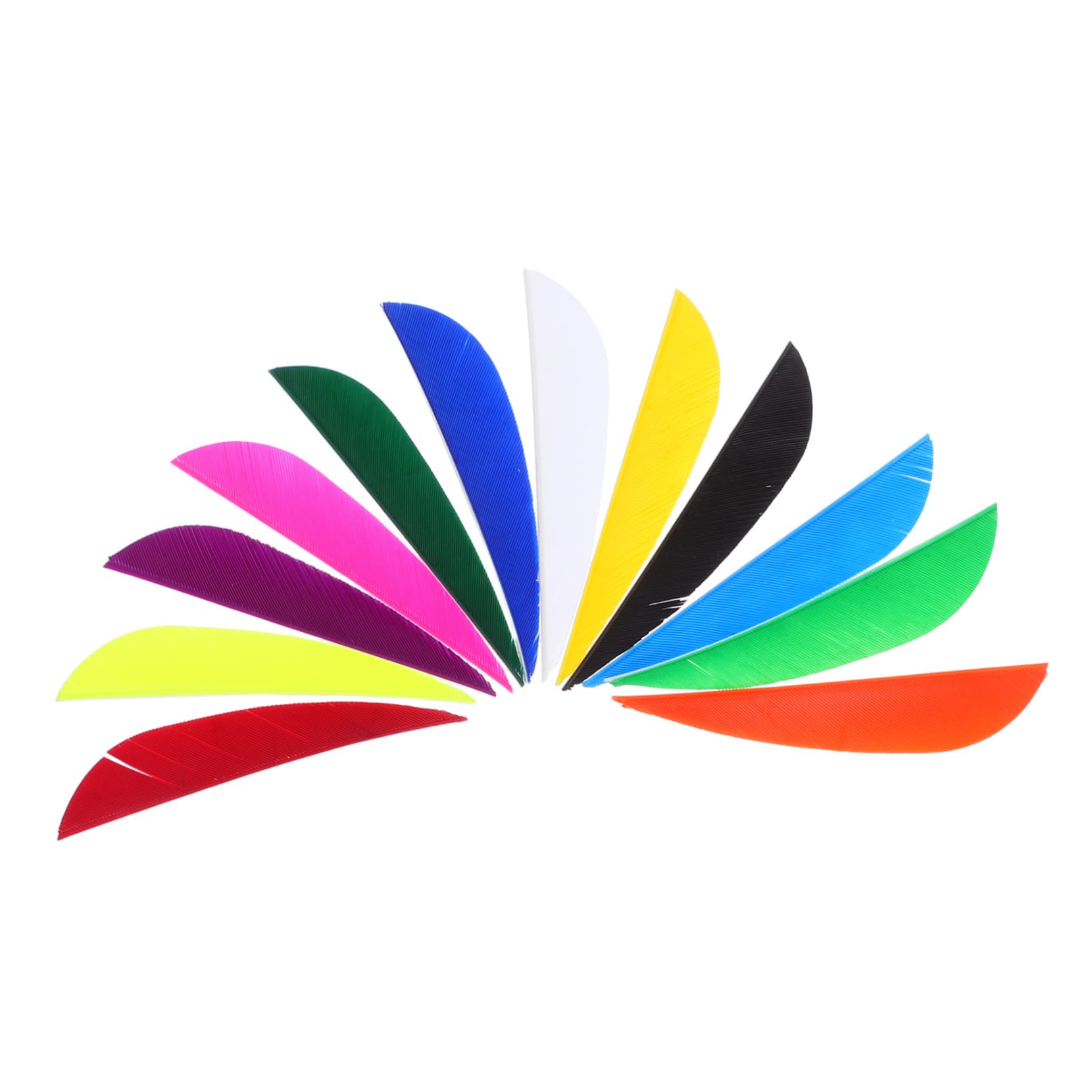 Angoily 12Pcs Colored Shaped Arrow Fletchings Real Plume Arrow Attachments for Enhanced Flight Stability Lightweight Archery Accessories for Training Competitions