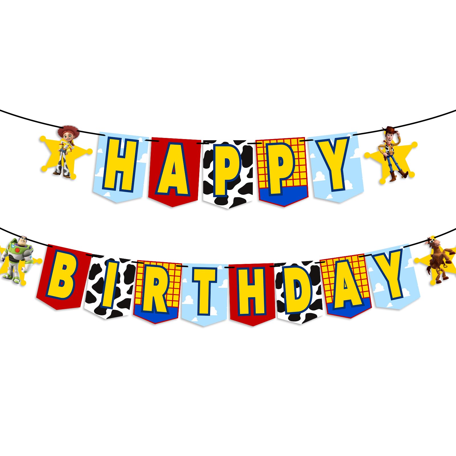 Toys Happy Birthday Banner for Birthday Decorations Toy Game Party Decorations Kids Birthday Banner Party Supplies