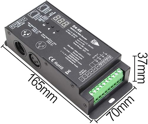 Miniatura 9 de Novabright Regis 4CH D4-XE 32A PWM sin parpadeo suave atenuación 12V-36V pantalla digital 8000Hz para luces LED RGBW 8ACH Premium DMX Decodificador