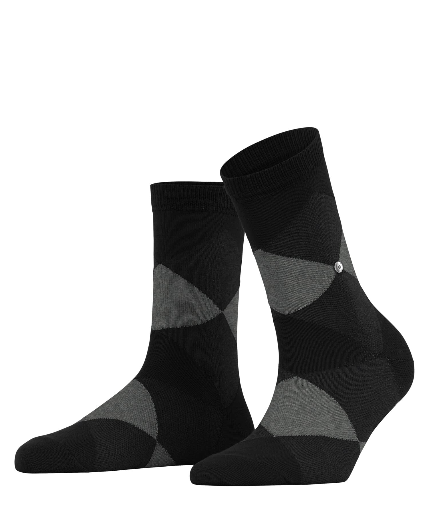Burlington Women's Bonnie W Sso Cotton Patterned 1 Pair Socks, Black 3000, 3.5-7