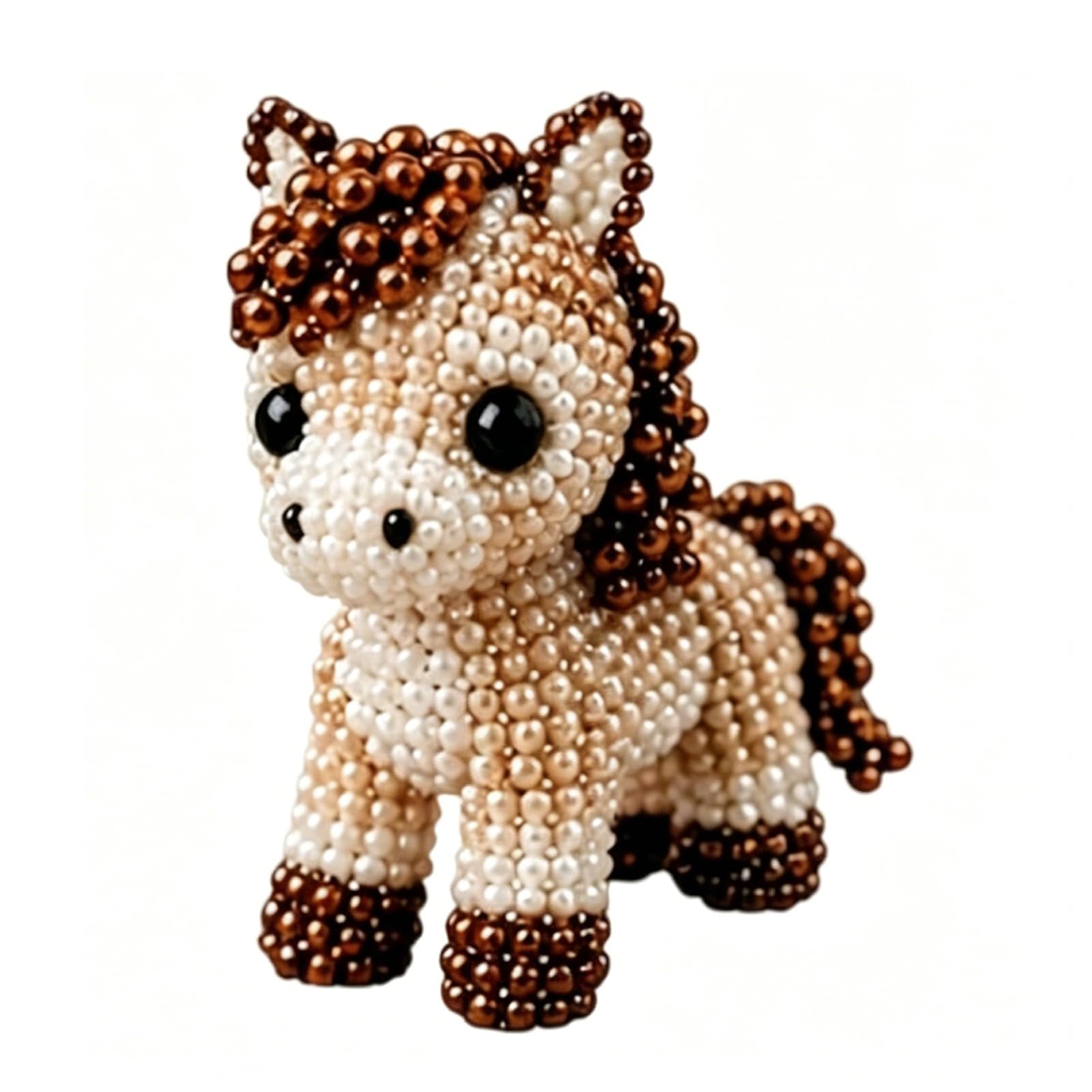 ZhzeYun 3D Animal DIY Beading Kit, Cute Tiny Beaded Animal Craft Set, Beginner Friendly Bead Art for Teens Adults Stress Relief Handmade Gift Horse