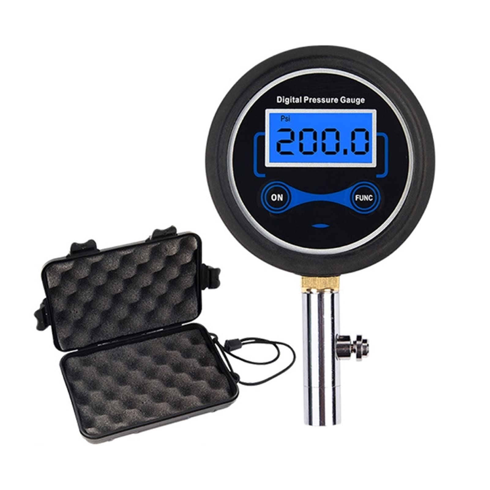 Inflador de neumáticos de Aire para Bicicleta de Coche con manómetro Digital 200PSI LCD Presión (C)