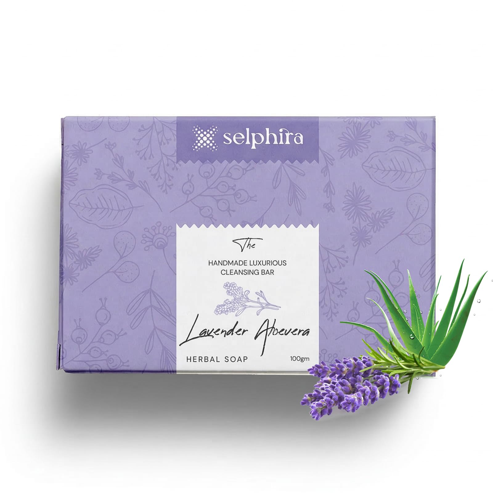 Buy Selphira Lavender Aloe Vera Ayurvedic Cleansing Bar | Herbal