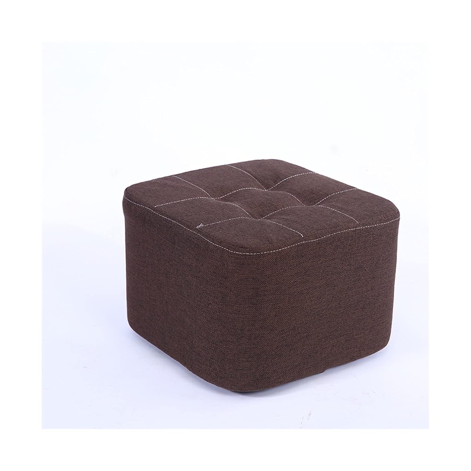 LMMIAOZ Super Soft Fabric Stool for Living Room and Bedroom Decorative Footrest Pouf and Seat Shoe Stool in Brown Color Comfortable and Stylish Foot Stool