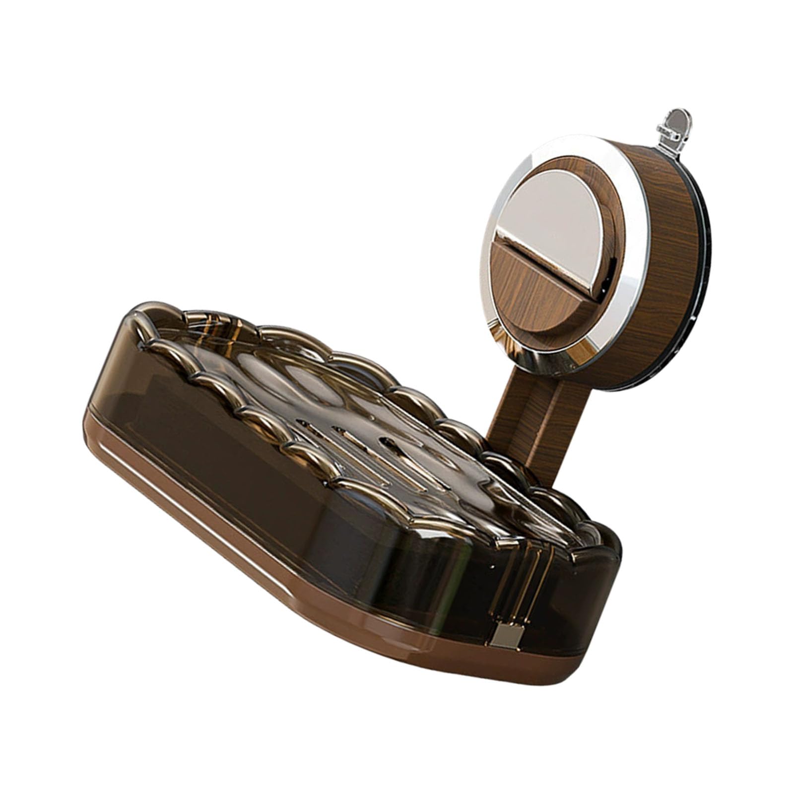 Buxuaaaa Adhesive Mounted Soap Tray with Drain Rack Bathroom Counter Organizers Storage for Liquid Dispenser Bathroom Countertop Organizers