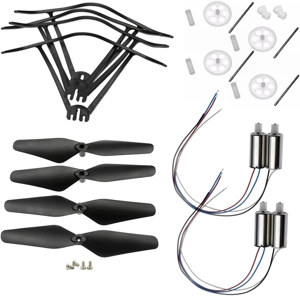 INLIMA Drone Accessories for FOLD LS11 Drone Spare Parts Kit Propellers Blades Protection Frame HJ28 Drone for Foldable Quadcopter Arms Motor Gears Replaceable Accessories (Color : Type0 Kit)