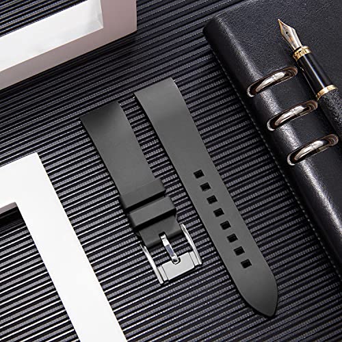 Binlun Silicone Watch Bands Quick Release Fluororubber Watch Straps 19Mm 20Mm 21Mm 22Mm 24Mm Rubber Smartwatch Replacement Band Sport Watchbands For Men Women Black/Brown/Blue/Red/Green/Orange #TOP1