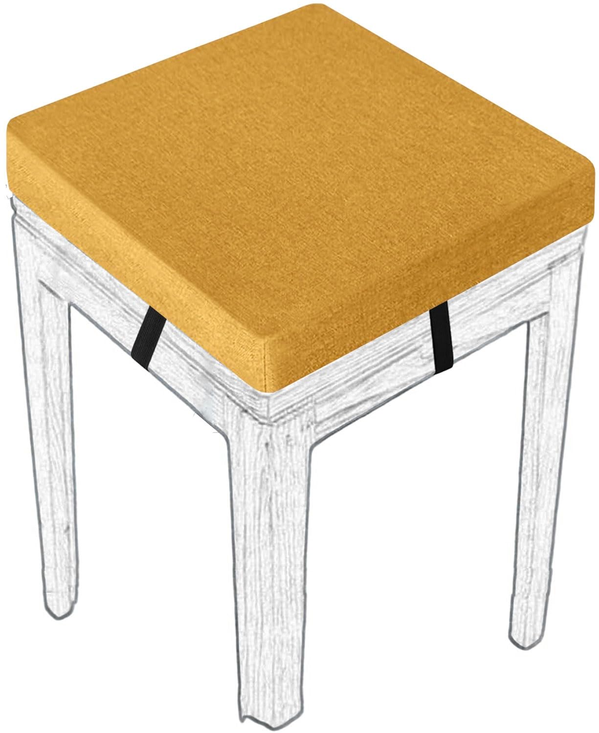MCNDSI Stools Seat Cushion Square 30/45/35/40/50cm Thick Seat Pad with Ties Anti-Slip Dining Chair Pad with Washable Cover for Indoor,Garden,Kitchen,Bar Chairs,Wooden Chairs(#13,(1pc) 50x50x8cm)