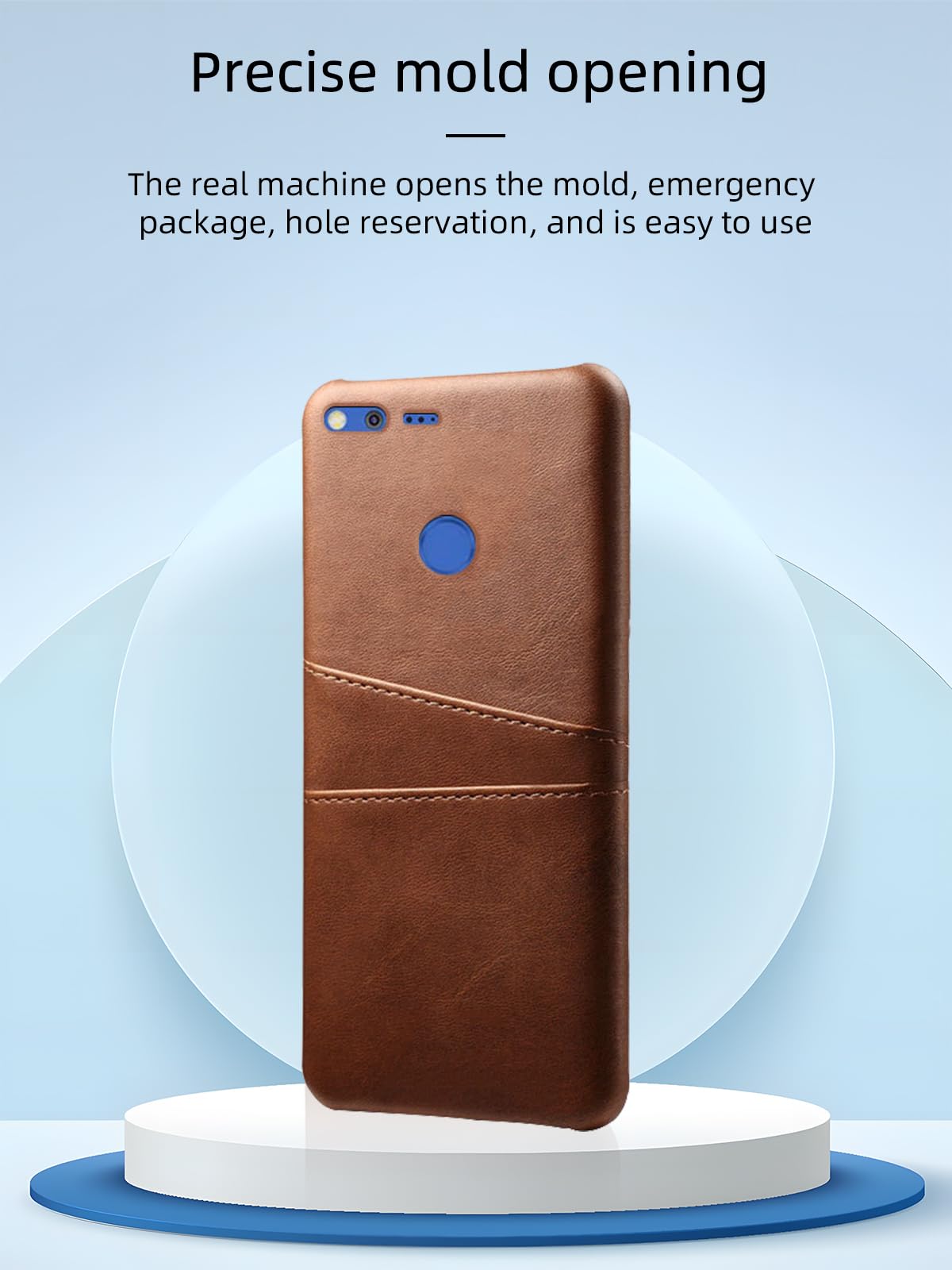 for Google Pixel 2 XL Case,UYRUREL with Card Holder Color Blocked Cowhide Phone case,Comprehensive Protection & Convenient Travel,Brown.