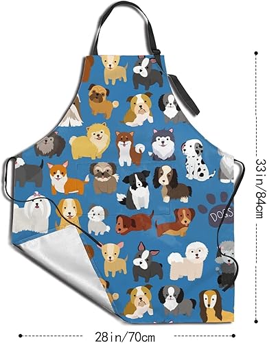 Miniatura 6 de Wisedeal Delantal para perros y cachorros, delantal para perros de varias razas con 2 bolsillos para mujeres, adecuado para cocinar, chef, parrilla,