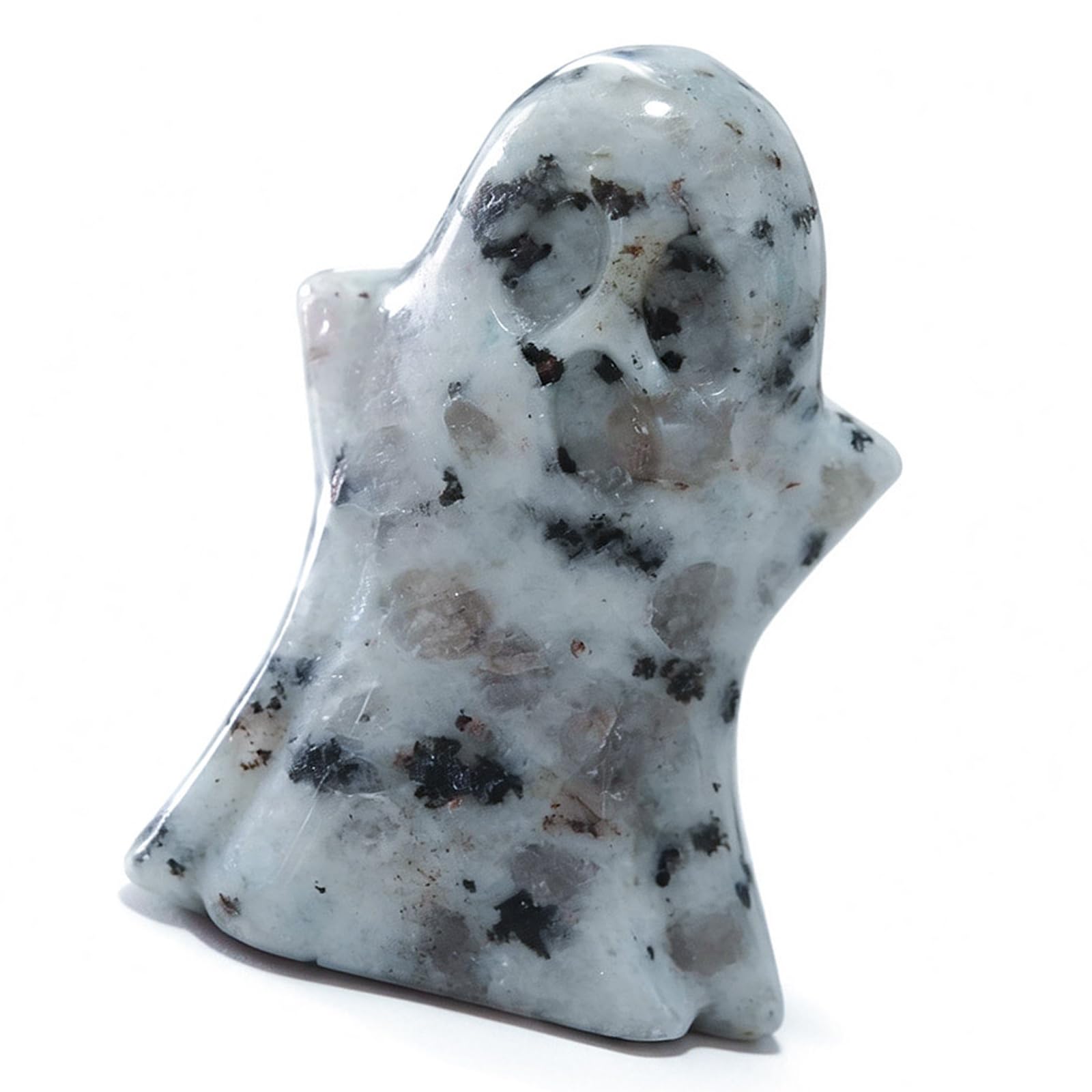Hredyqw Crystal Ghostly Statue Hand Carved Natural Gemstones Ghostly Figurine Collection for Hallowmas Carnivals Home
